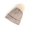 Aubrion One Size Fleece Lined Bobble Hat in Taupe
