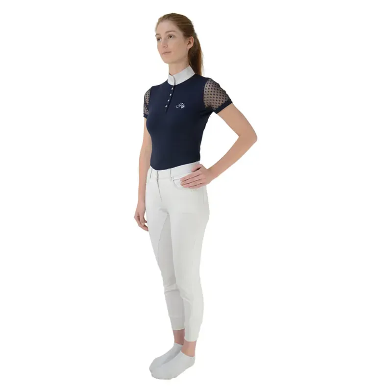 Hy Equestrian Lydia Lace Show Shirt in Navy